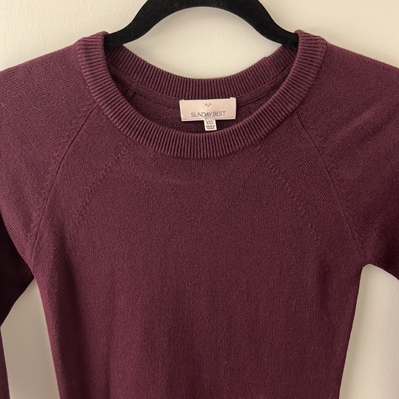 Burgundy Sunday Best Fit & Flare Sweater Dress - Picture 3 of 4